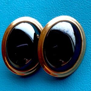Vintage clip on Hematite earrings